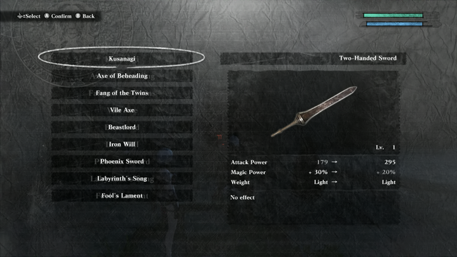 The Kusanagi is a powerful, heavy two-handed blade.