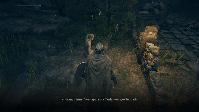 Irina offers one of the first Elden Ring side quests you're likely to discover, if you head south from the start of your adventure.