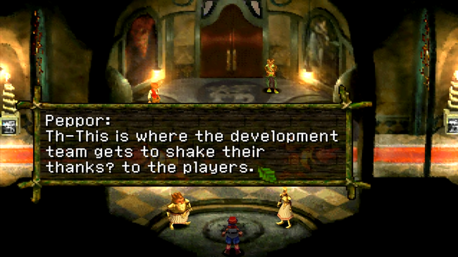 A tradition in many Square games of this era, the Developer's Room lets you chat to some of the folks behind the game.