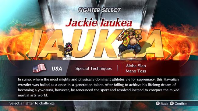 Another US fighter, hailing from Hawaii, Jackie Iaukea is a bigger gentleman... and he actually fights in a Sumo style - but has transitioned to MMA. He has a couple of great moves to learn.