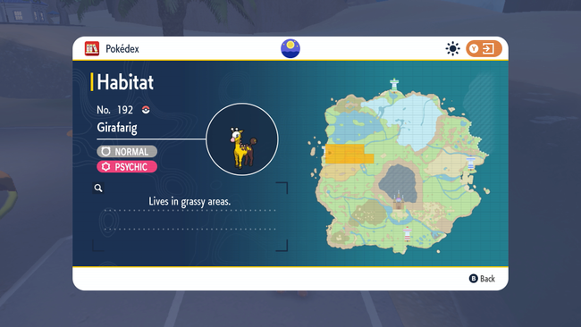 Girafarig's possible habitat.