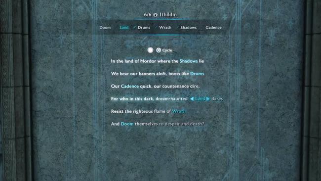 Middle-Earth: Shadow of War Ithildin Poem Walkthrough - how to open