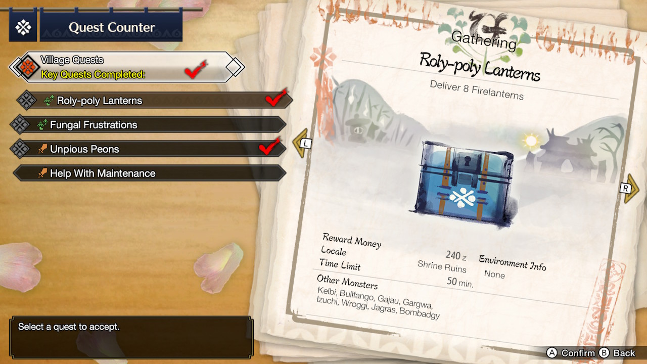 Monster Hunter Rise Wisplanterns & Boatshells material locations for