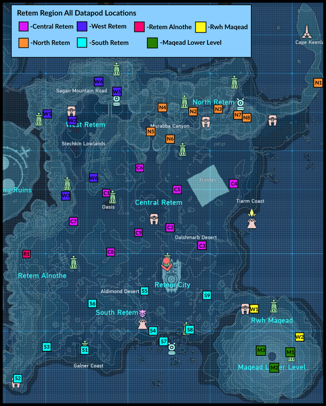 Phantasy Star Online 2 New Genesis All Datapod Locations Retem