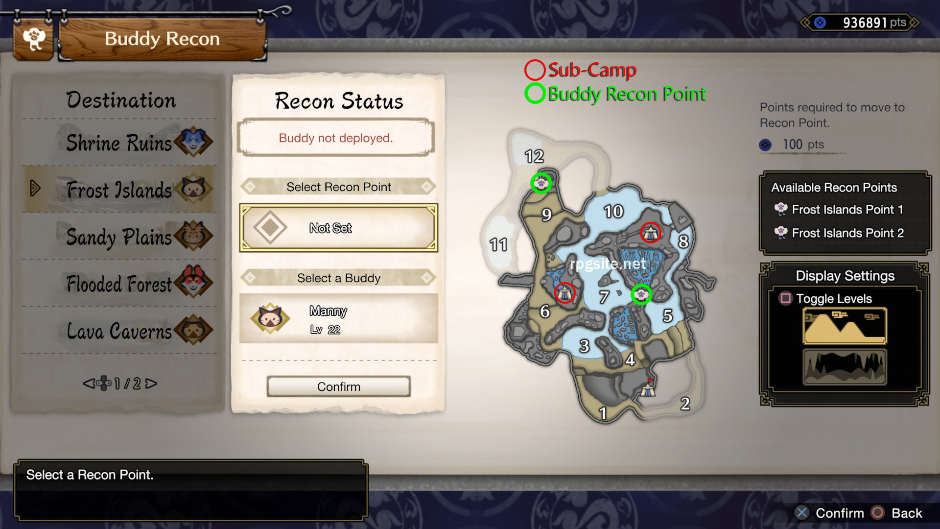 Monster Hunter Rise Sunbreak SubCamps and Buddy Recon Locations all